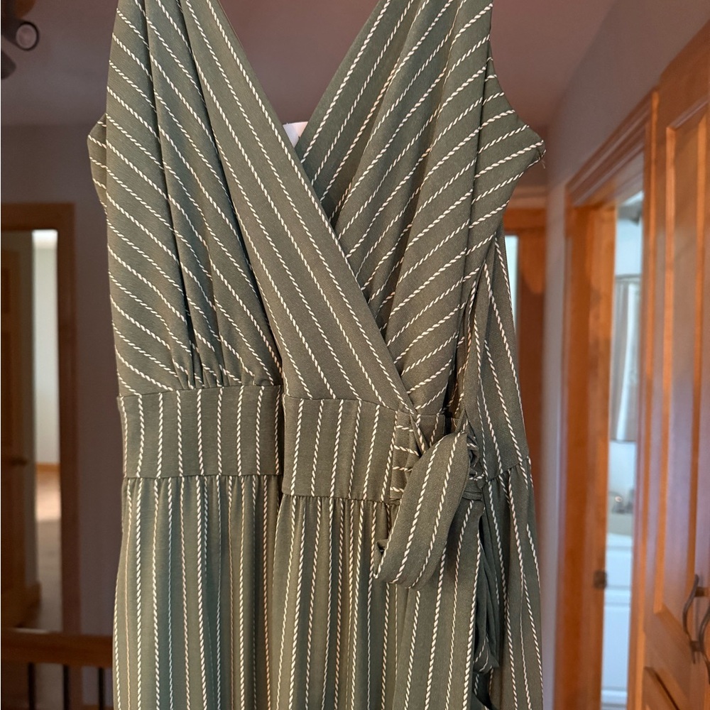 Kaileigh Olive Striped Maxi Dress